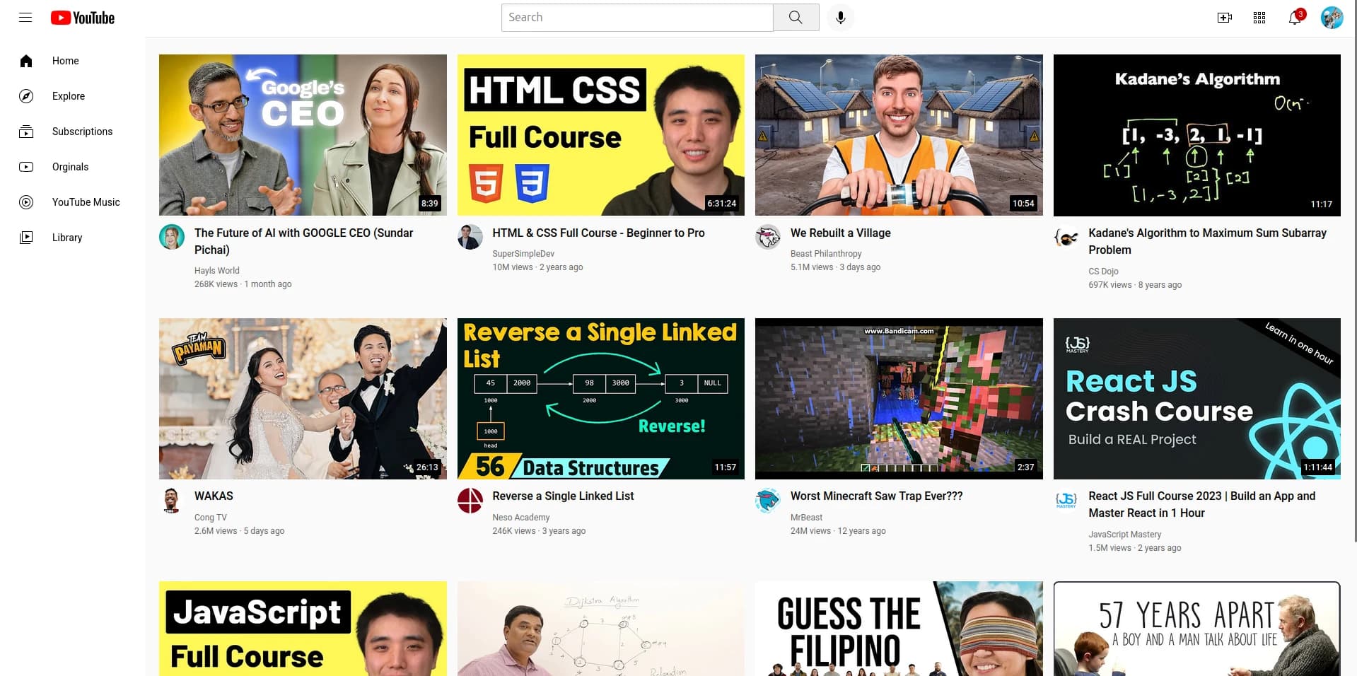 Youtube Clone project preview